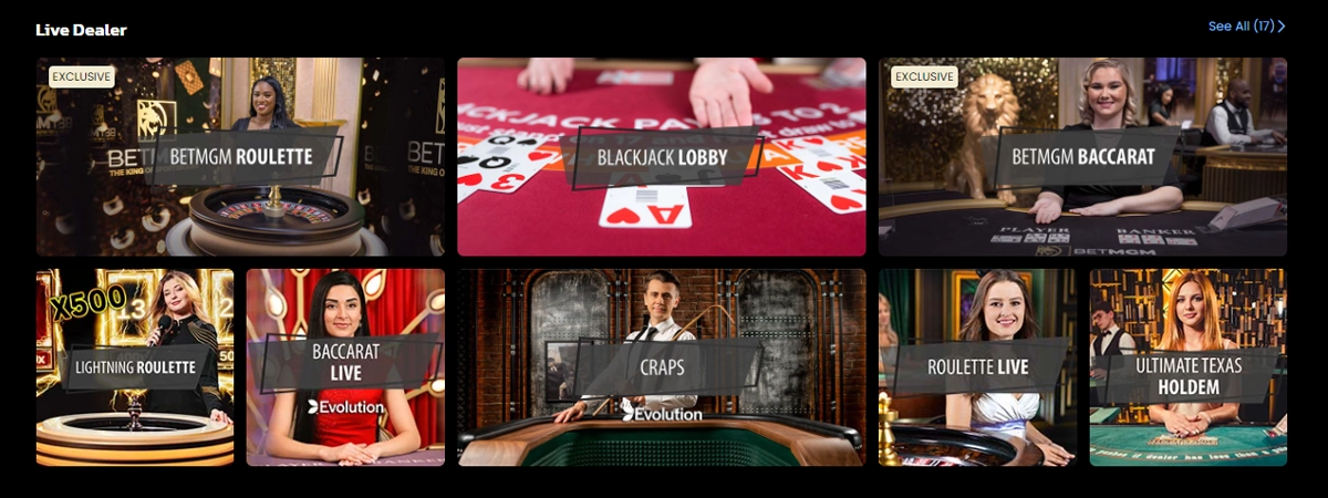 BetMGM Casino Live Dealer Screenshot