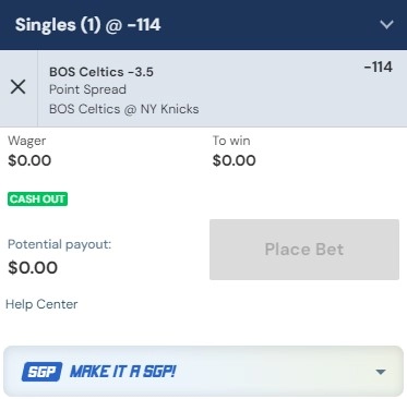 BetRivers Bet Slip Screenshot