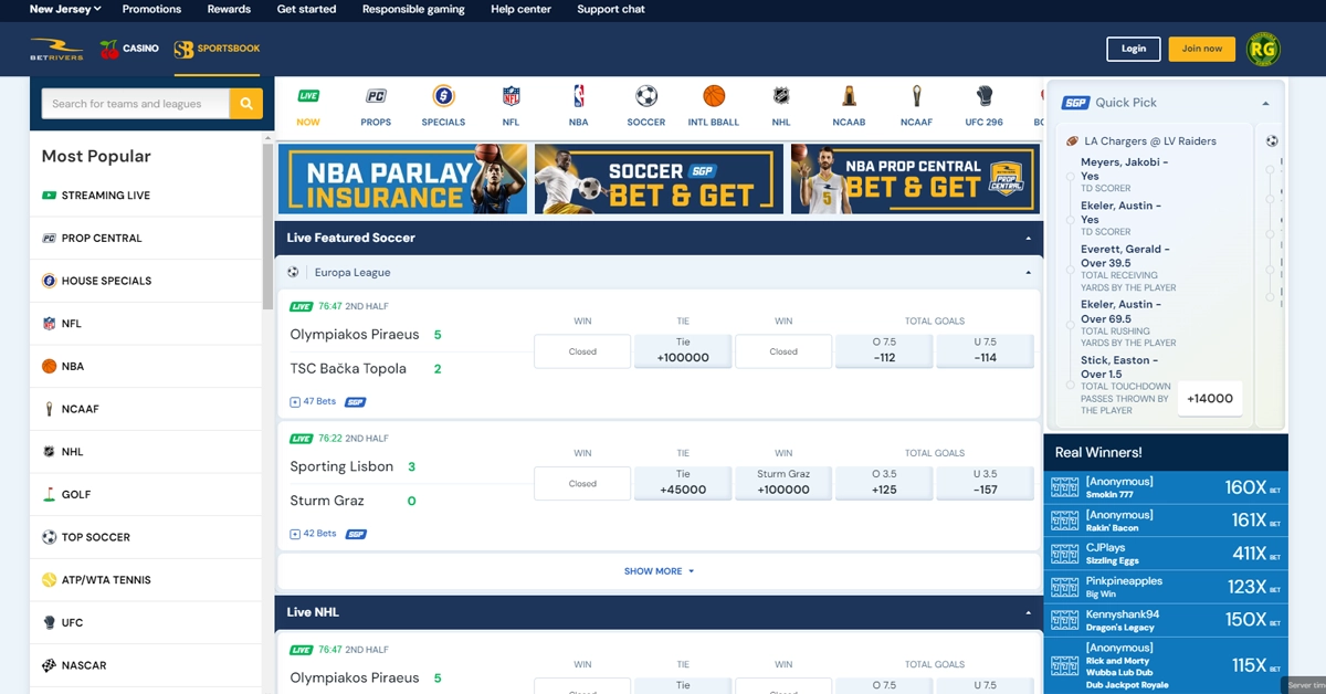 BetRivers Live Betting NJ Screenshot