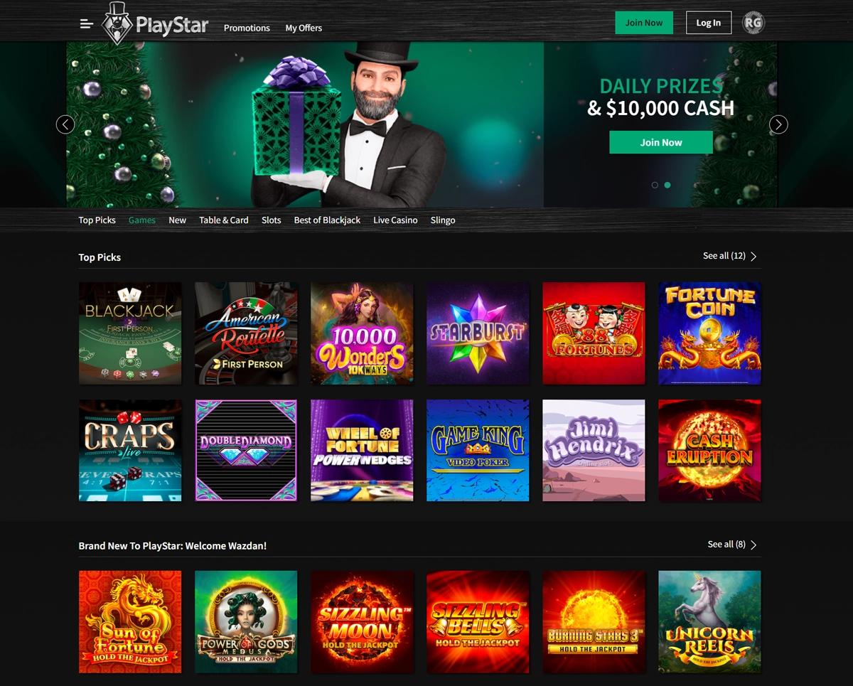 PlayStar Casino Games Screenshot