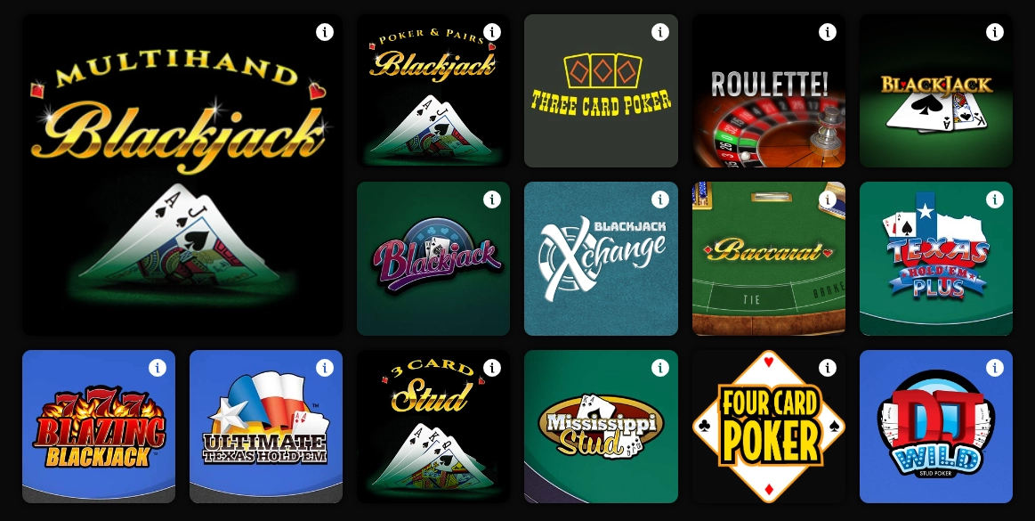 PointsBet NJ Table Games Screenshot