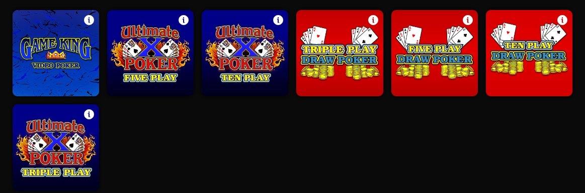 PointsBet NJ Video Poker Screenshot