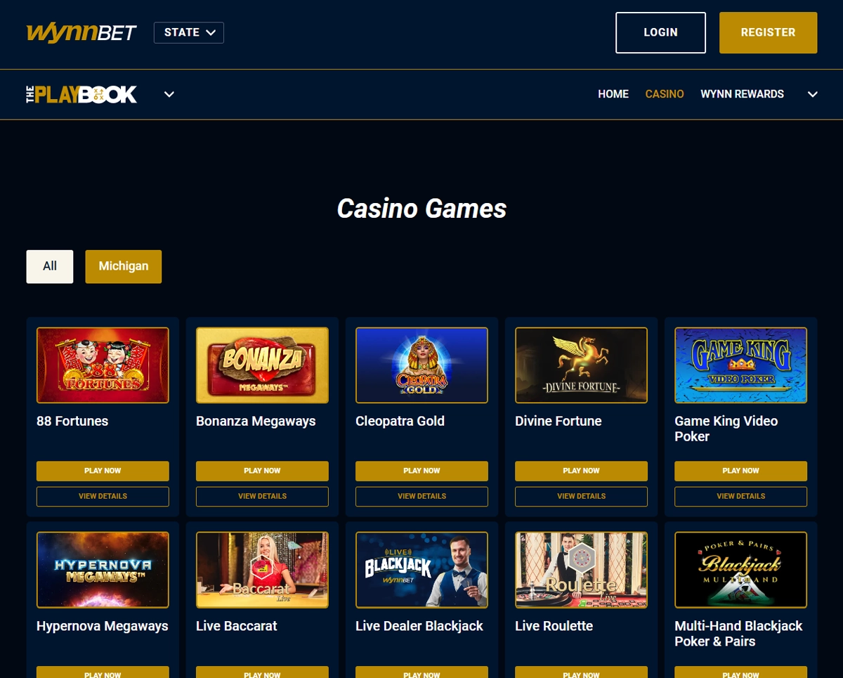 WynnBet Michigan Casino Screenshot