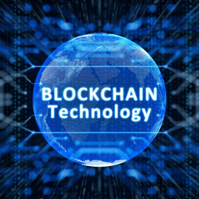 Blockchain Technology Concept - Blue Planet Earth