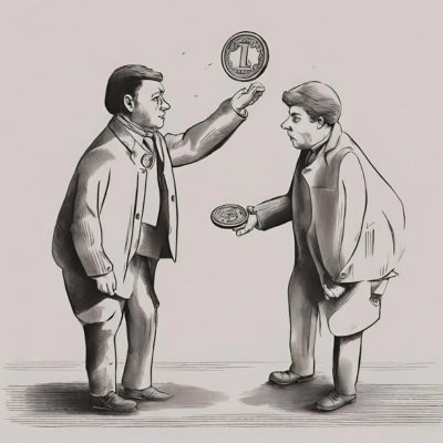 Two Men Flipping Coins