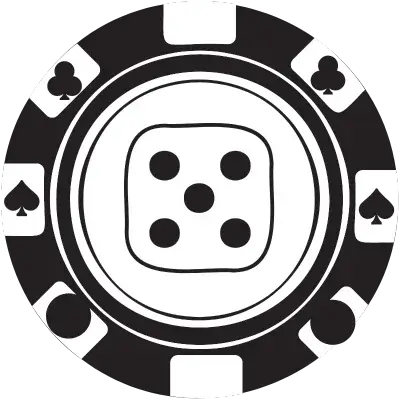 dice with five on poker chip