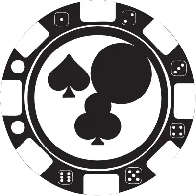 spade, clover and circle poker chip