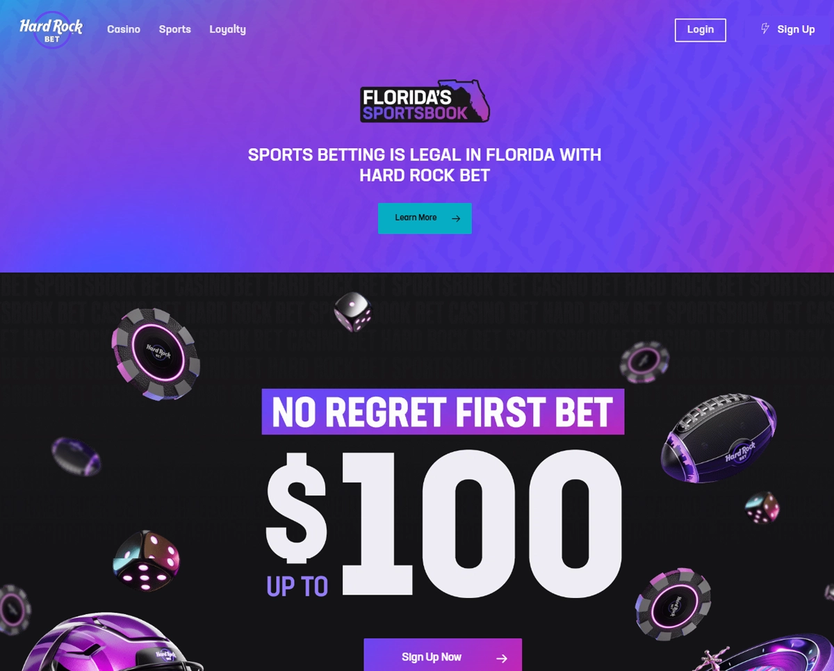Hard Rock Bet Homepage Screenshot