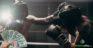 Men in Black Boxing Gloves Fighting - Hand Holding Money