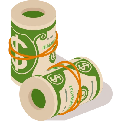 two rolls of money