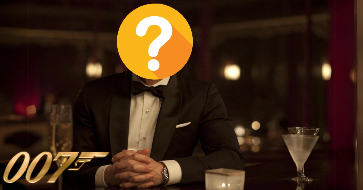 Man Wearing a Tuxedo - Martini Glass - 007 Logo