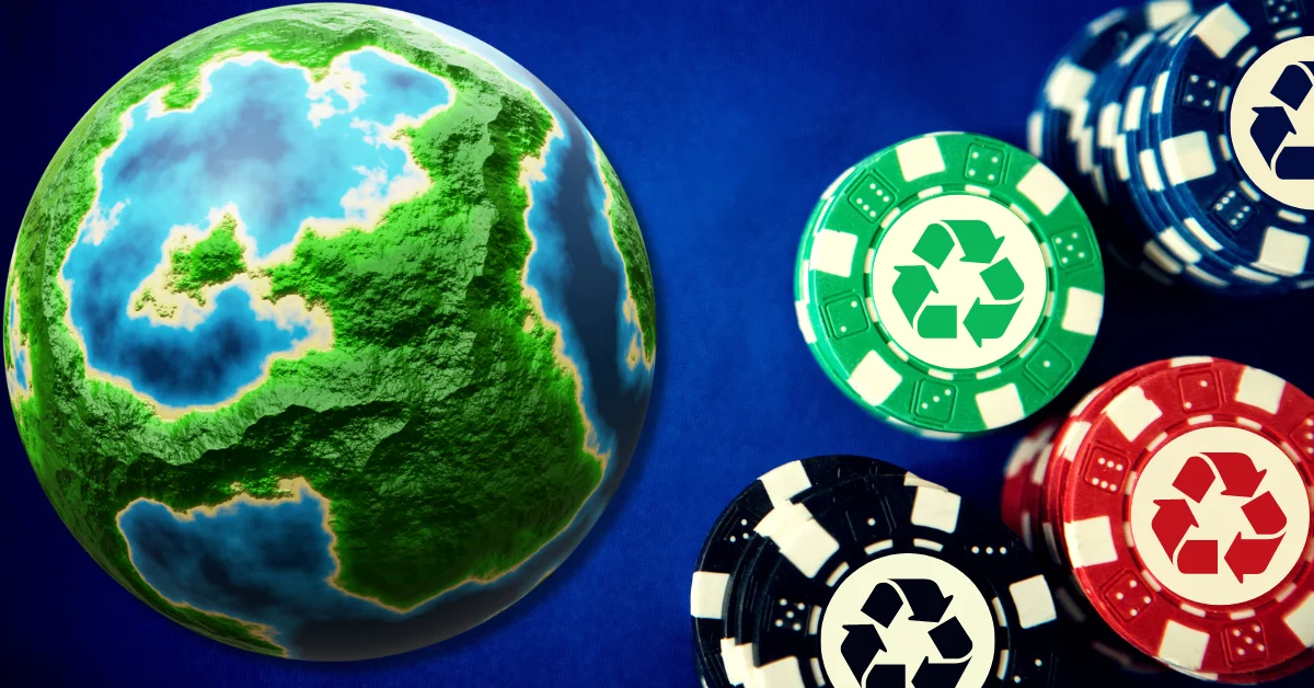 earth graphic on betting table with poker chips