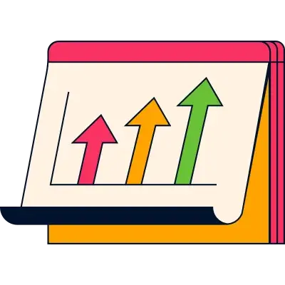 notebook with bar graph