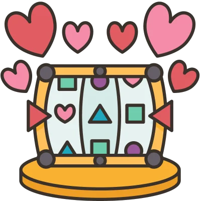 slot machine with hearts around it