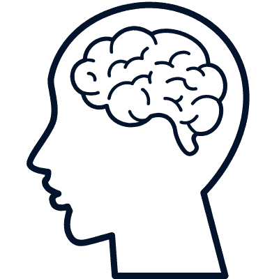 brain inside of profile head