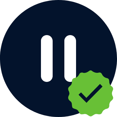 Pause Button with Checkmark
