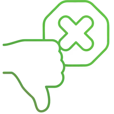 Thumbs Down with X