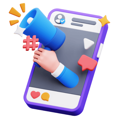3D Social Media Marketing Icon