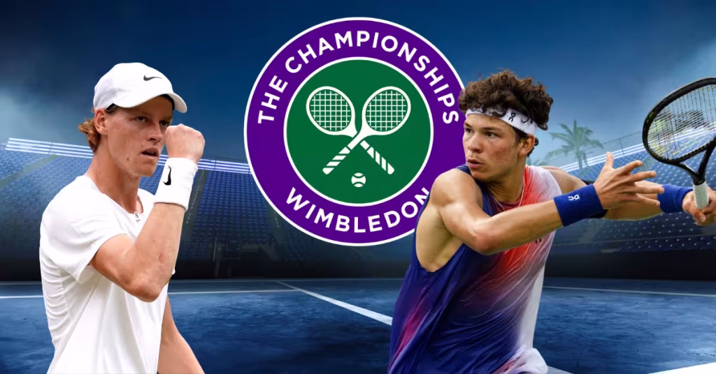 Jannik Sinner vs. Ben Shelton - Wimbledon Logo