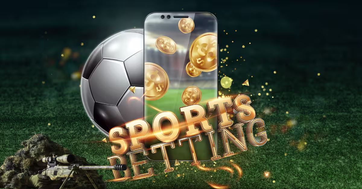 Gold inscription Sports Betting on a smartphone on a background of green grass - ‘Streak Sniper’ Strategy