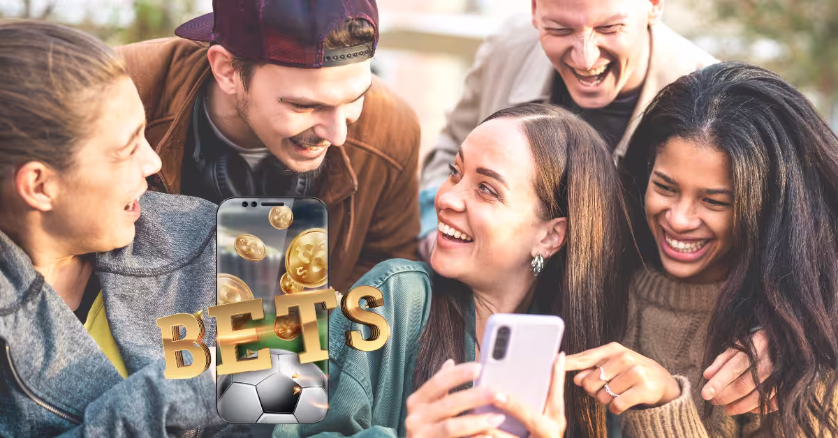Happy People Around Mobile Phone - Bets Icon - Betting Trends