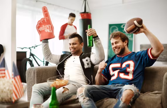 Men Watching Football - Football Party