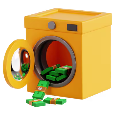 3D Money Laundering Icon