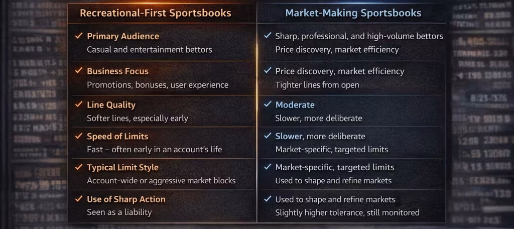 Recreational-First vs. Market-Making Sportsbooks