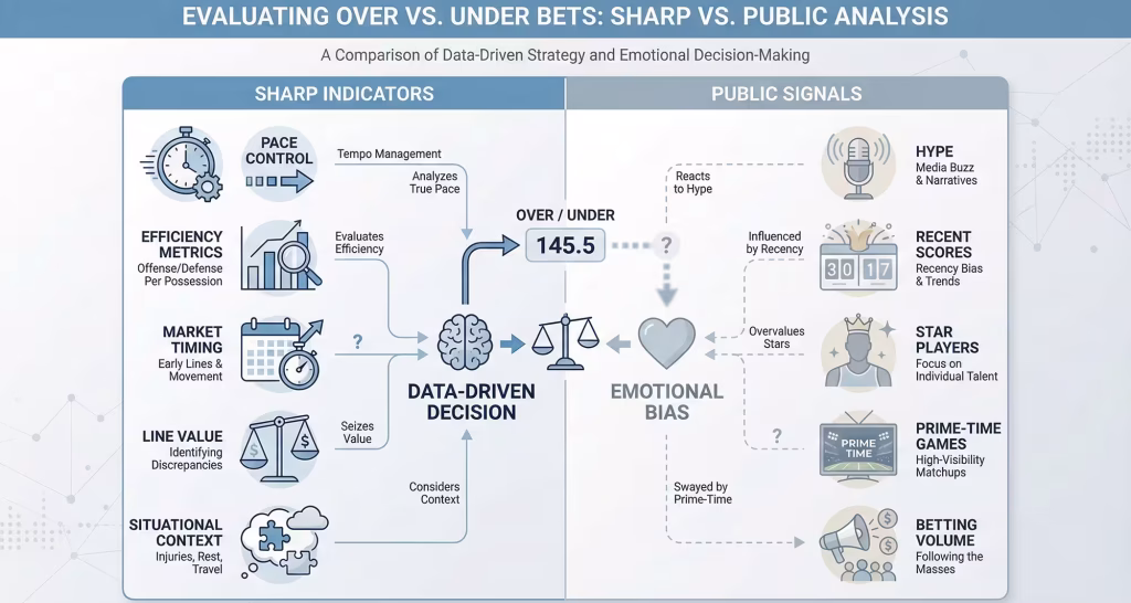 Sharps vs. Public Analysis on Over/Under Bets