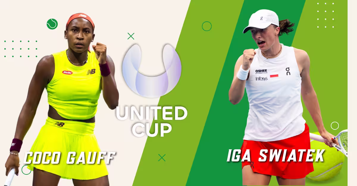 Coco Gauff vs. Iga Swiatek - United Cup Logo