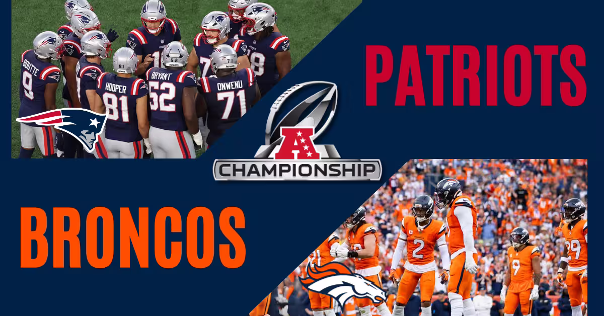 New England Patriots vs. Denver Broncos - AFC Championship Logo