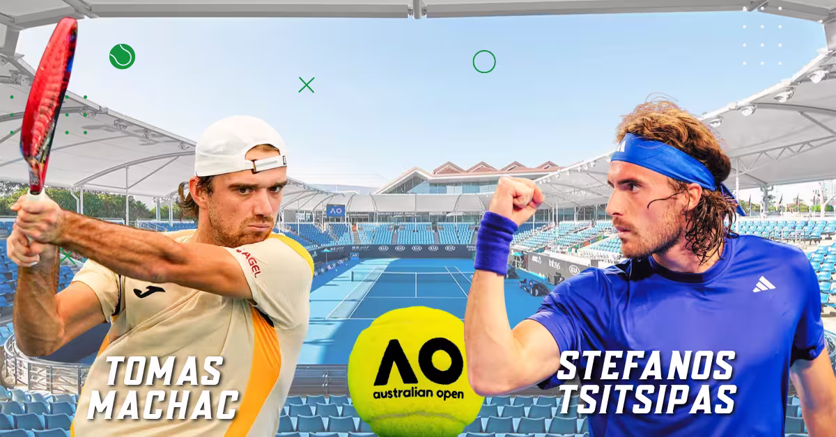 Tomas Machac vs. Stefanos Tsitsipas - Australian Open Logo