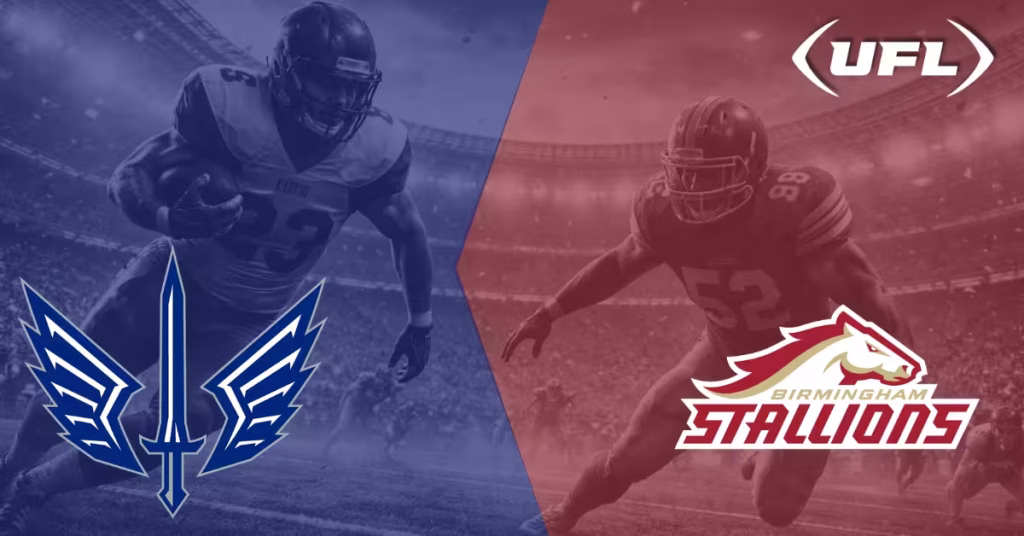 Birmingham Stallions vs. St. Louis Battlehawks - UFL Logo