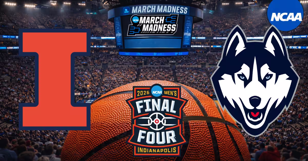 Illinois Fighting Illini vs. UConn Huskies - 2026 Final Four Logo