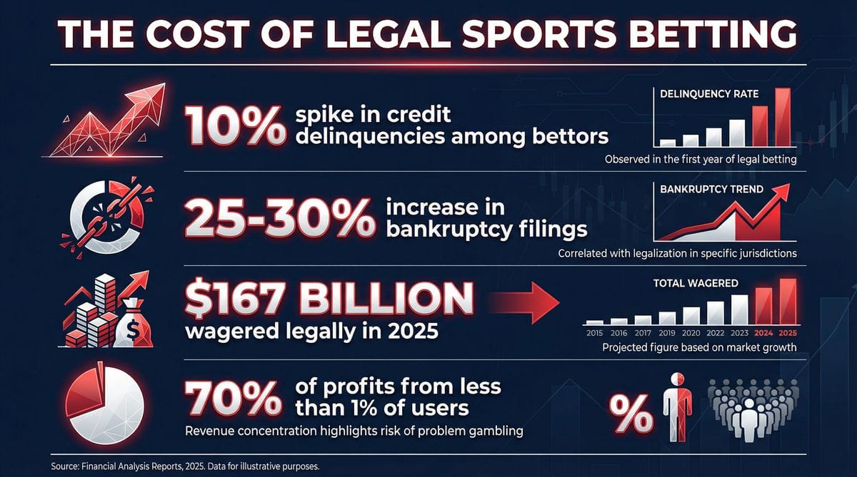 Infographic showing the financial cost of legal sports betting