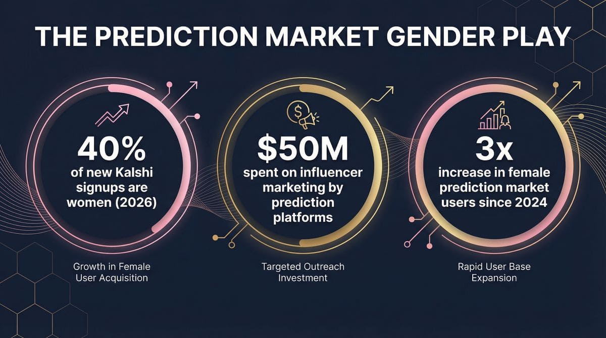 Infographic showing prediction market gender statistics