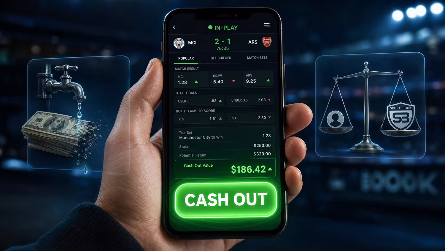 Cash Out Button on Mobile Betting App