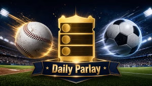 Daily three-leg MLB and World Cup parlay betting graphic