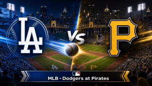 Los Angeles Dodgers vs Pittsburgh Pirates MLB matchup graphic for the June 10, 2026 game at PNC Park