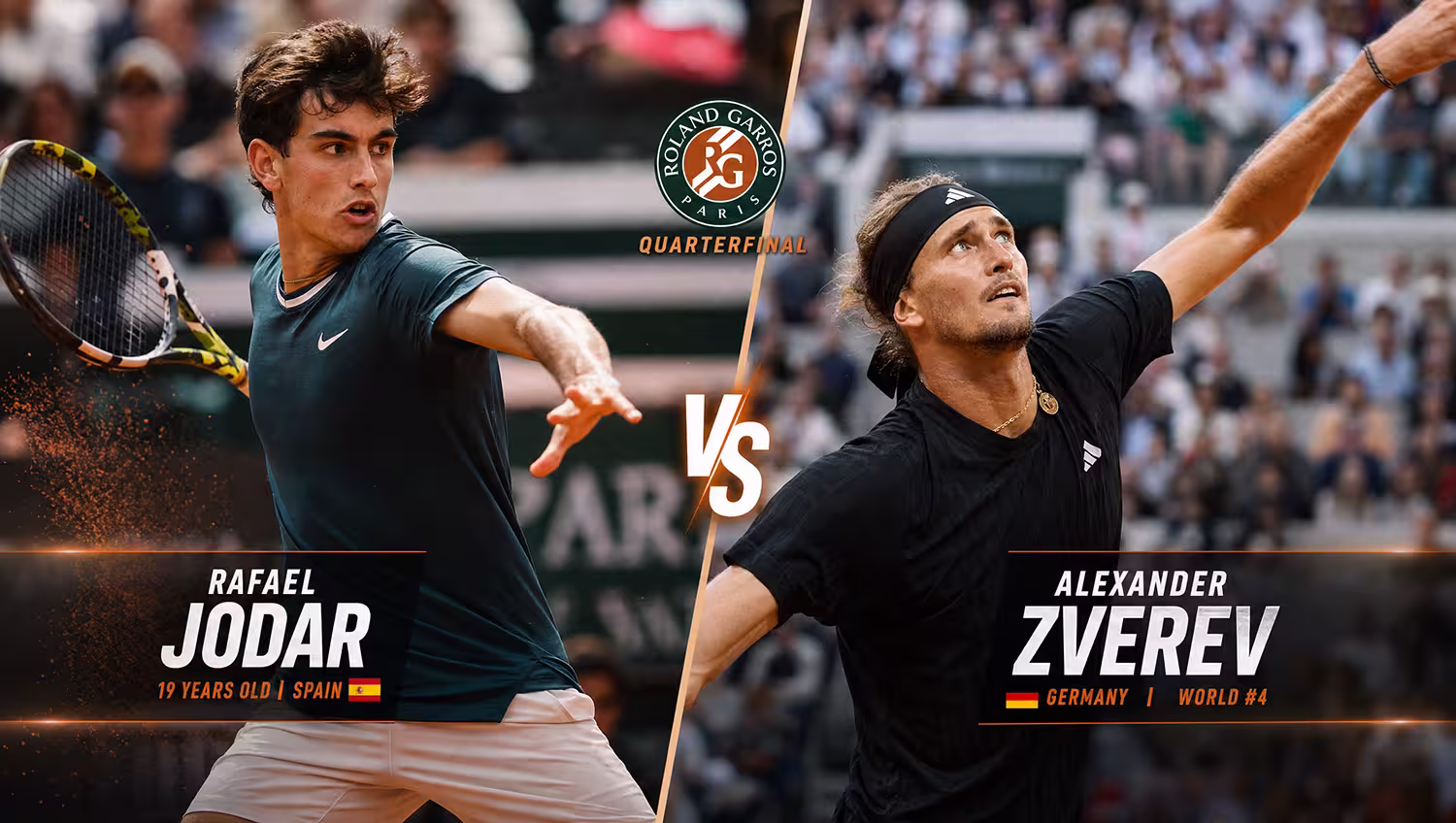 Jodar vs. Zverev French Open Quarterfinal