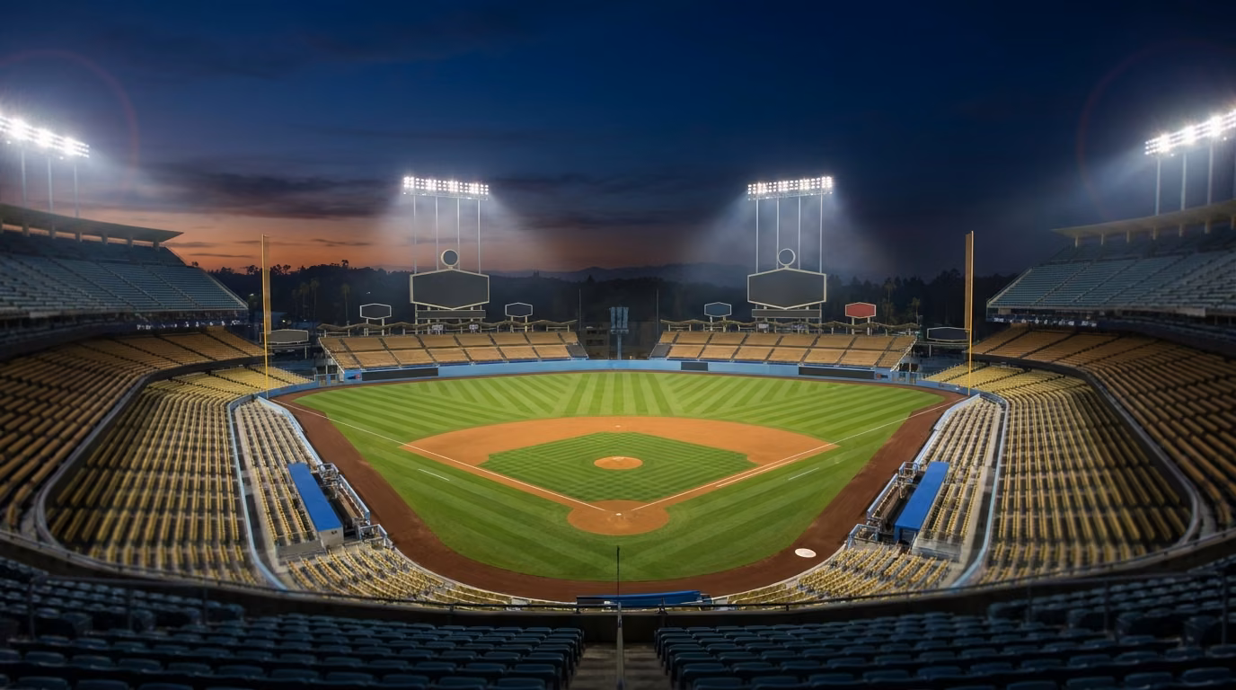 Major League Baseball stadium under the lights at night, ready for a DraftKings MLB DFS slate