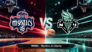 Washington Mystics vs New York Liberty WNBA Matchup Graphic