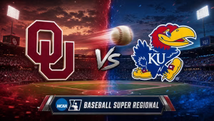 Oklahoma Sooners vs Kansas Jayhawks NCAA baseball Super Regional