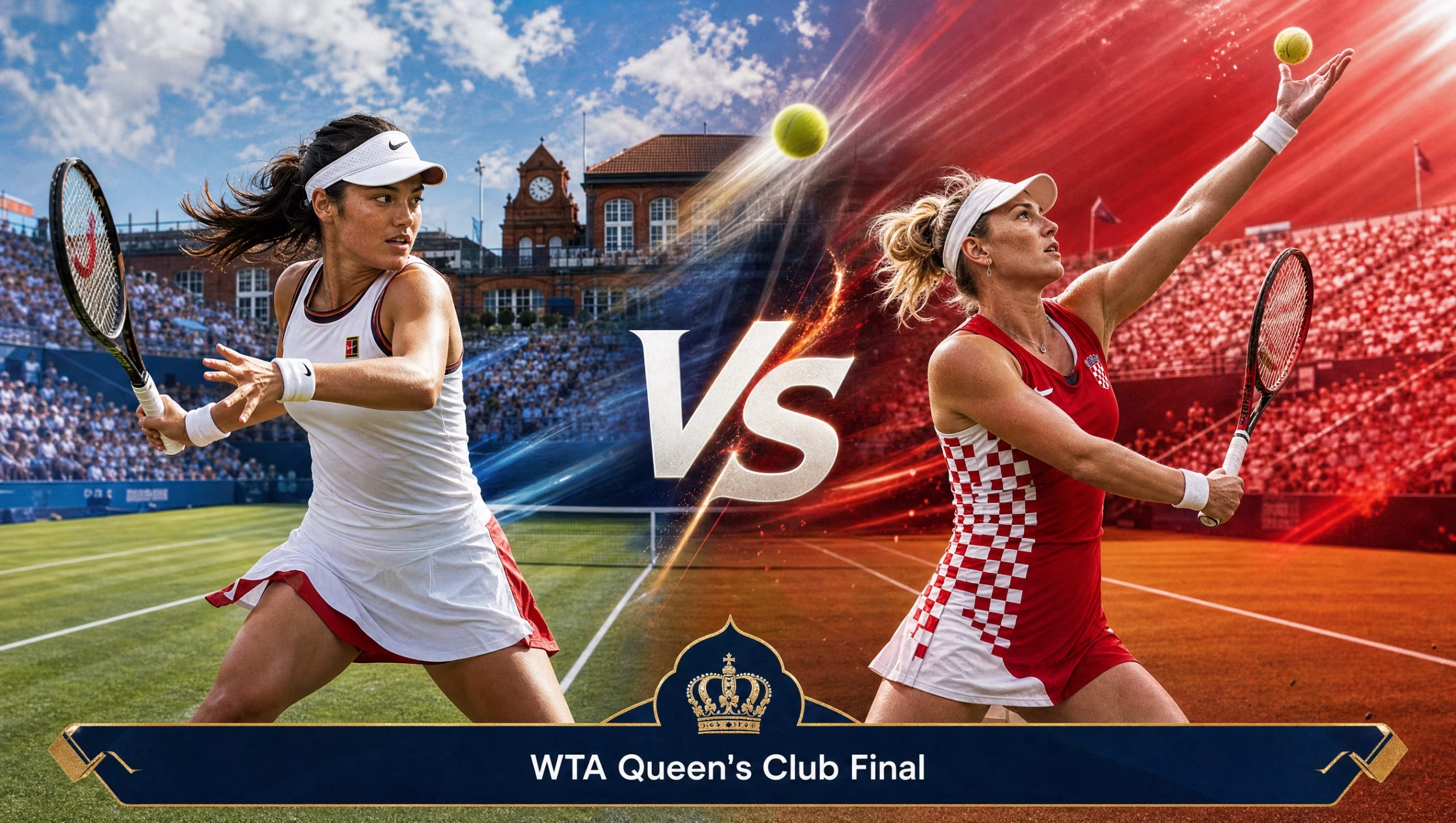 Emma Raducanu vs Donna Vekic WTA Queen's Club final matchup