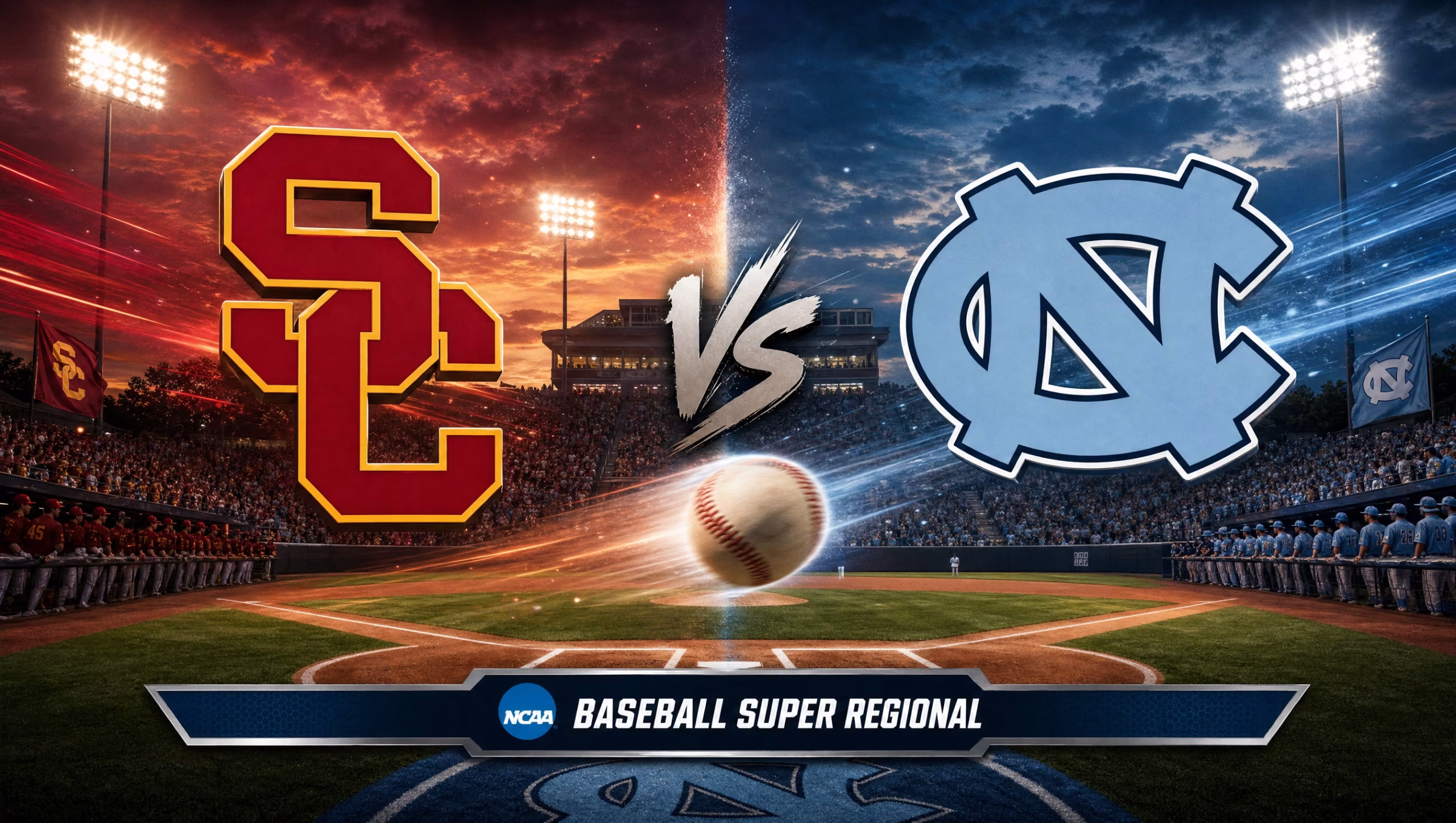 USC Trojans vs North Carolina Tar Heels NCAA baseball Super Regional Game 3