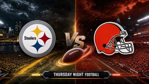 Pittsburgh Steelers vs Cleveland Browns Thursday Night Football matchup graphic